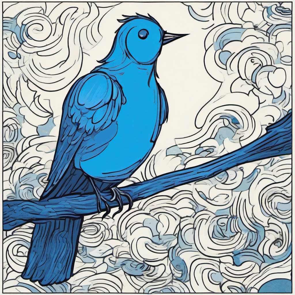 Azure Songbird in Clouded Dreams